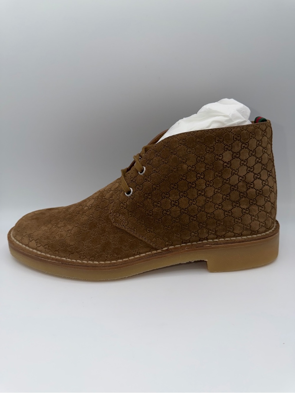 Gucci GG Brown Suede Chukka Desert Boots  Men’s Size 8 | US Men’s 8.5 - Picture 5 of 11